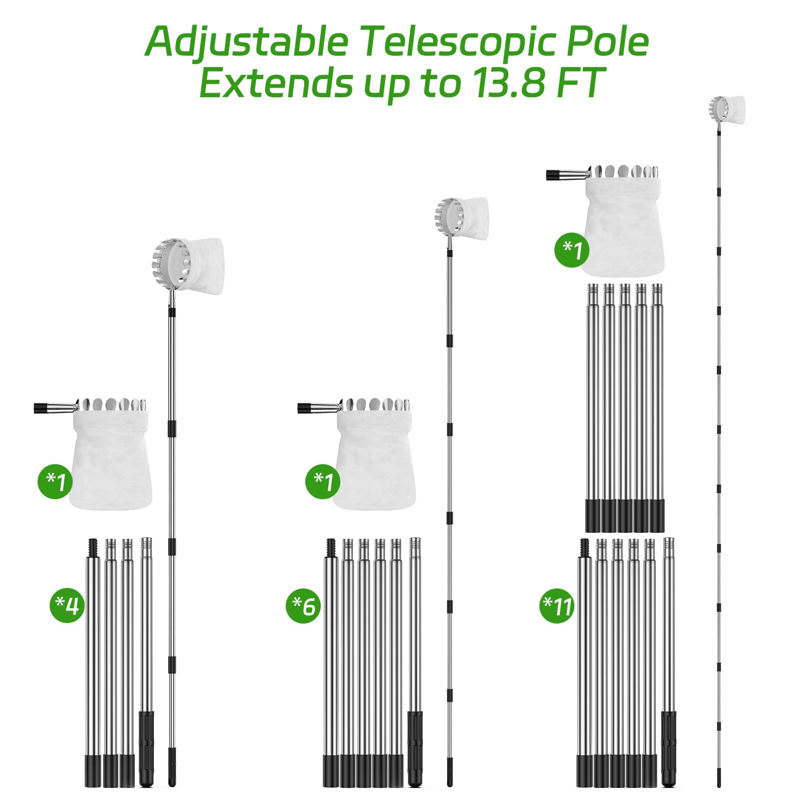 BURMONG lightweight aluminum design reduces arm fatigue during long picks