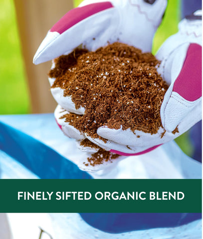 Burpee 9 Quarts Organic Potting Mix moisture-retention close-up supports thriving container plants