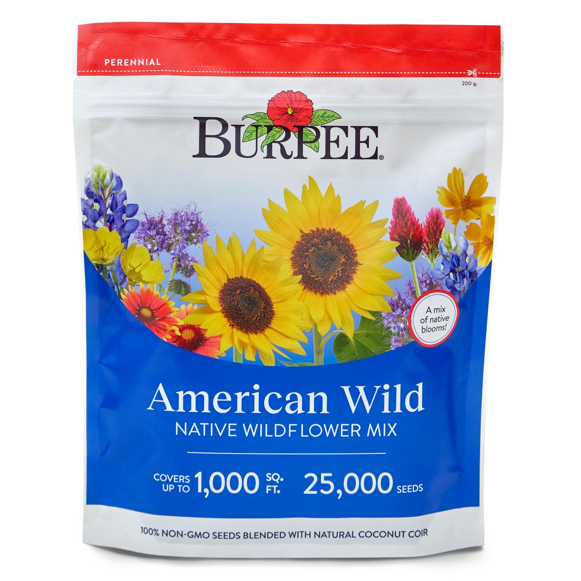 Burpee American Wild meadow seeds pack for a vibrant pollinator-friendly garden.