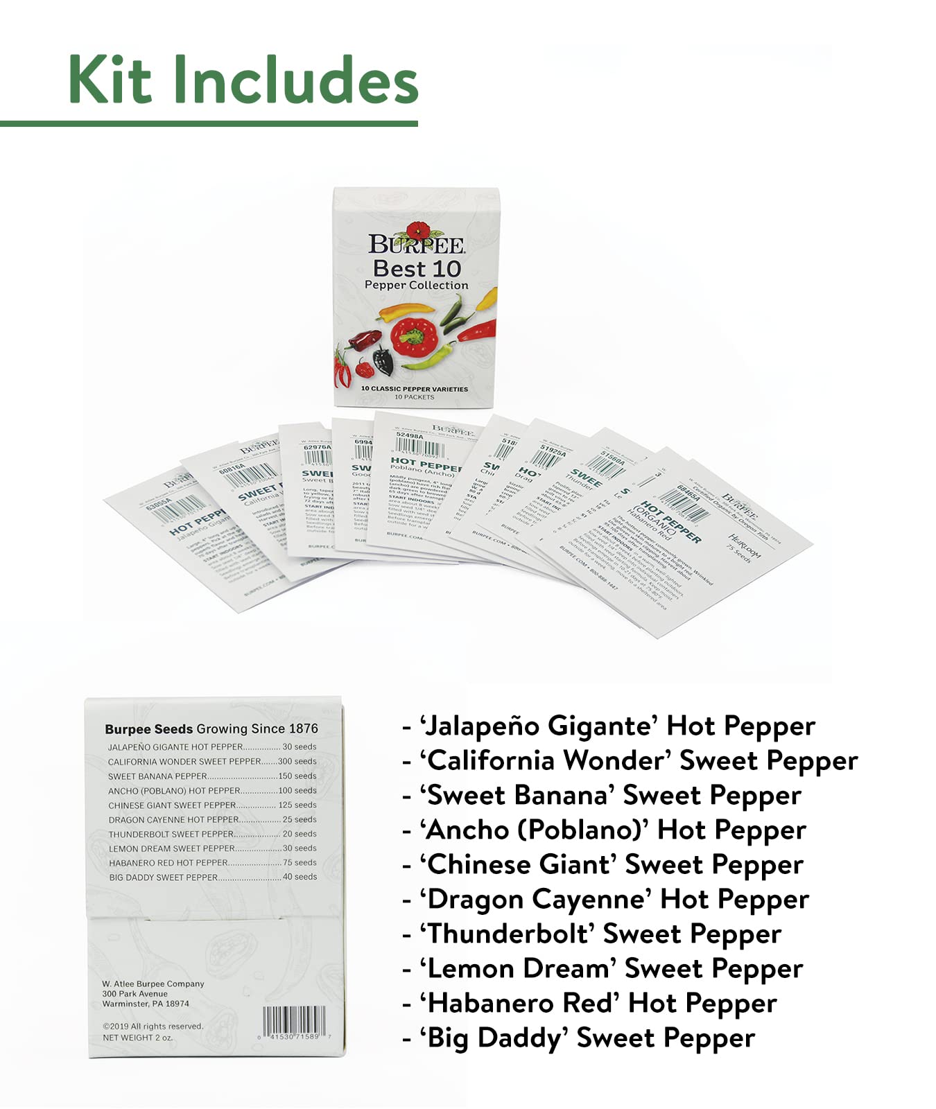 Burpee Best Collection jalapeño seeds for flavorful salsas and fresh heat.