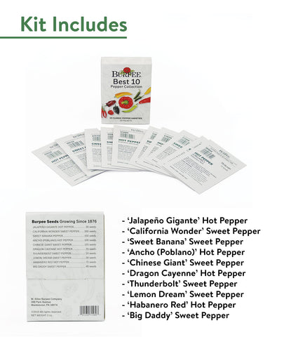 Burpee Best Collection jalapeño seeds for flavorful salsas and fresh heat.