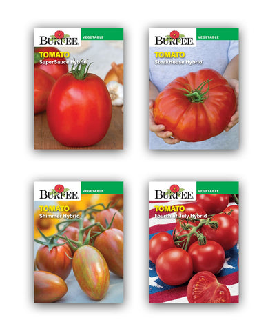 Burpee Best Starter Kit Shimmer seed packets add bright cherry tomatoes to salads.