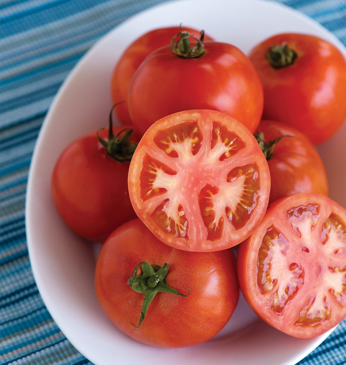 Burpee Early Pick VF tomato seed packet showing non-GMO seeds for home gardens.