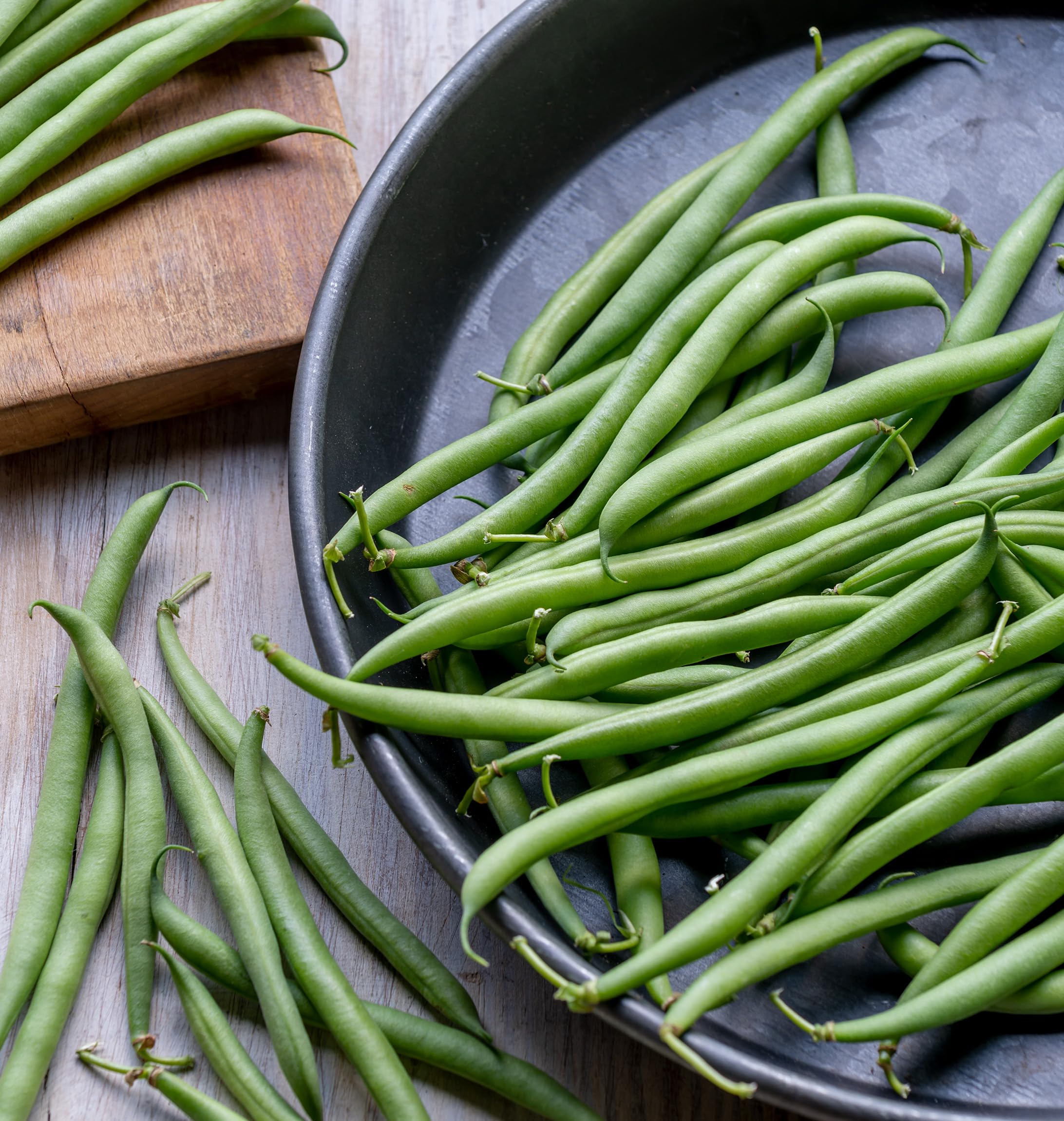 Burpee French Filet bush bean seeds packet, easy to grow for a quick harvest.
