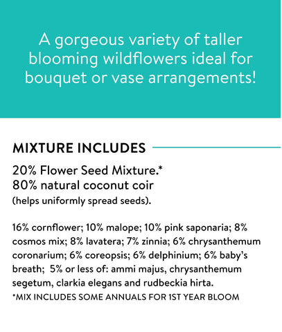 Burpee cutting mix includes zinnias and coreopsis for varied color.