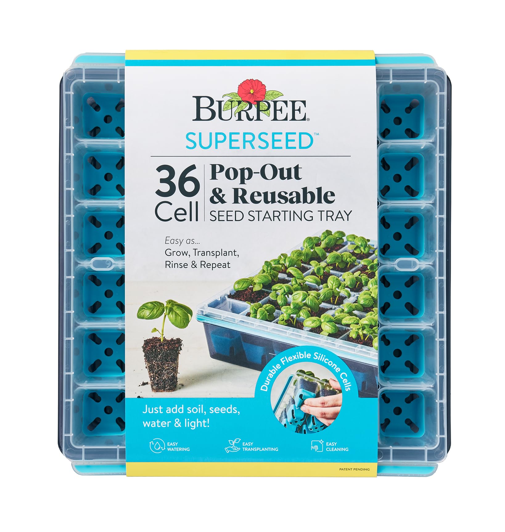Burpee SuperSeed tray with 36 cells enables easy indoor seed starting for vegetables