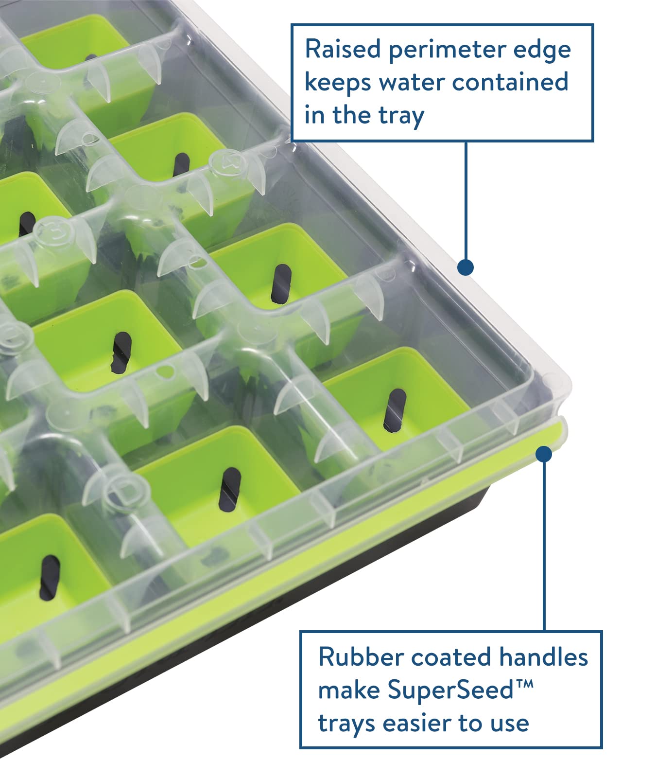 Burpee SuperSeed tray corner drainage improves soil airflow and root health