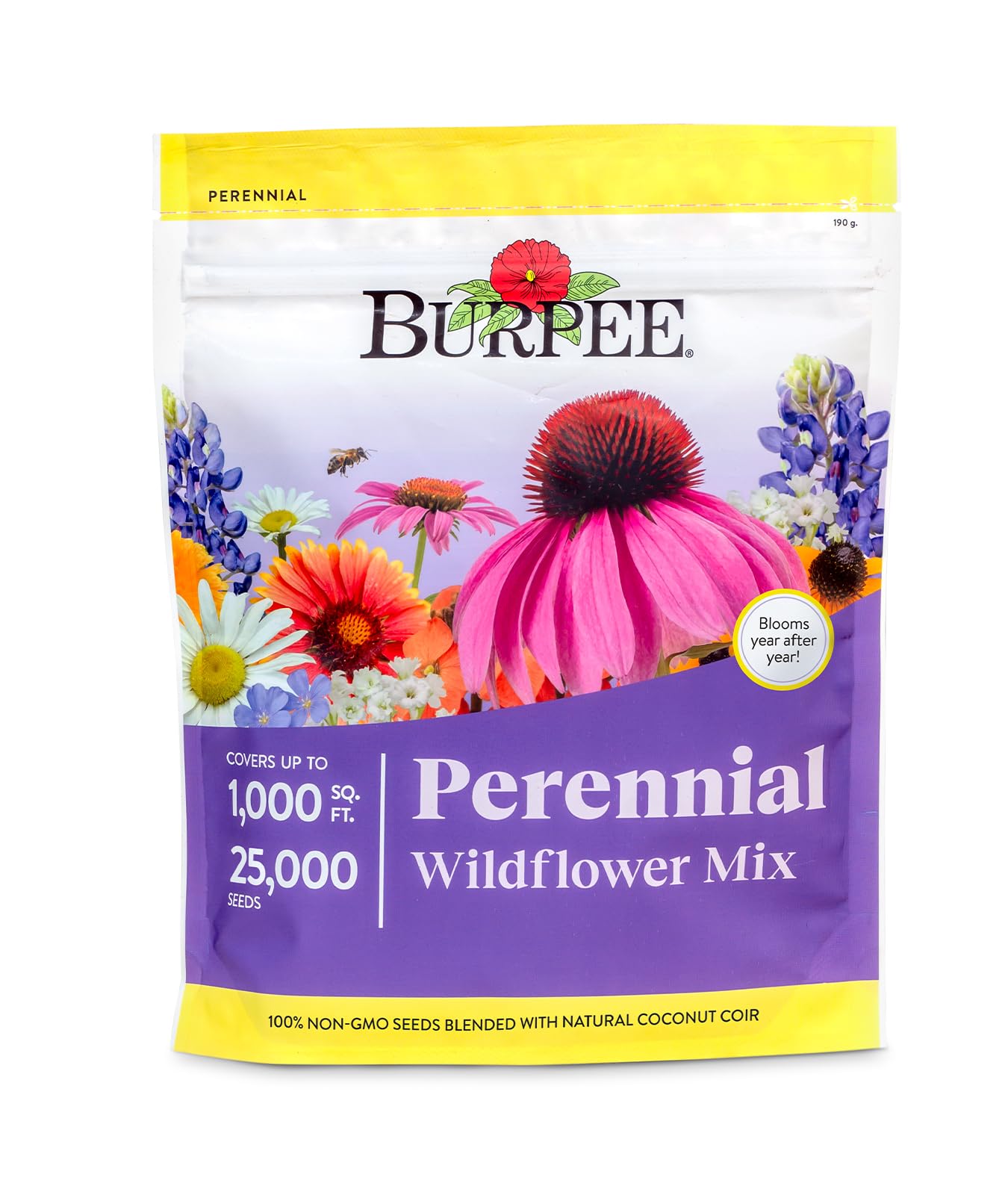 Burpee Wildflower 25,000 seeds bulk — vibrant perennial mix attracts pollinators all season.