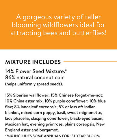 Burpee Wildflower non-GMO seeds ensure trusted garden performance.