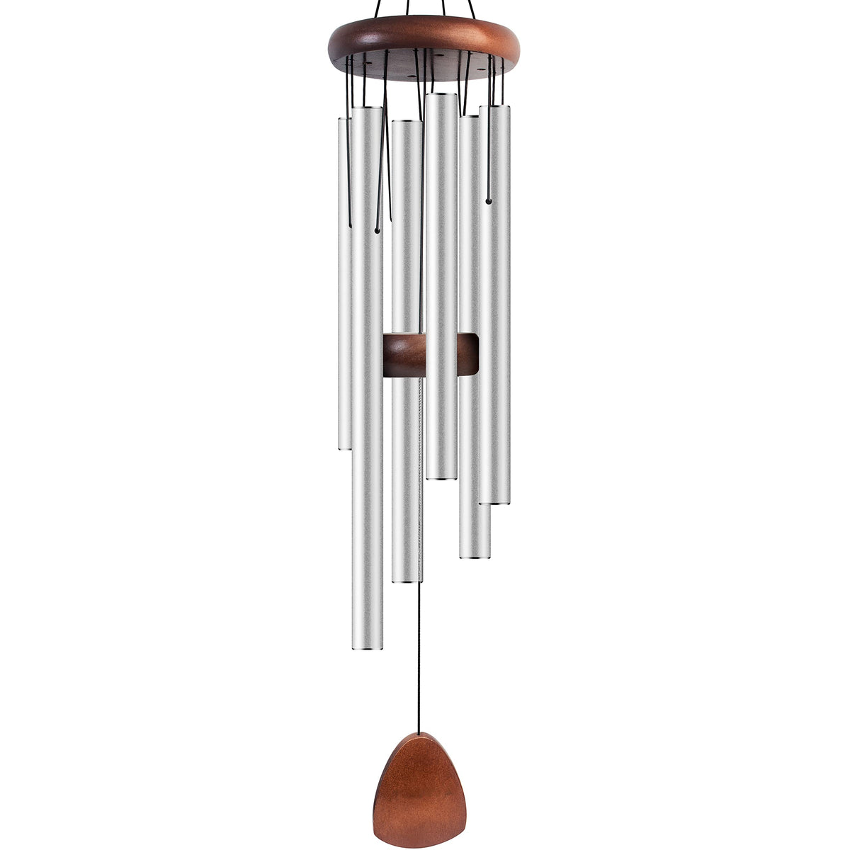 Bursvik large aluminium wind chimes 37 inches overview enhances outdoor ambience.