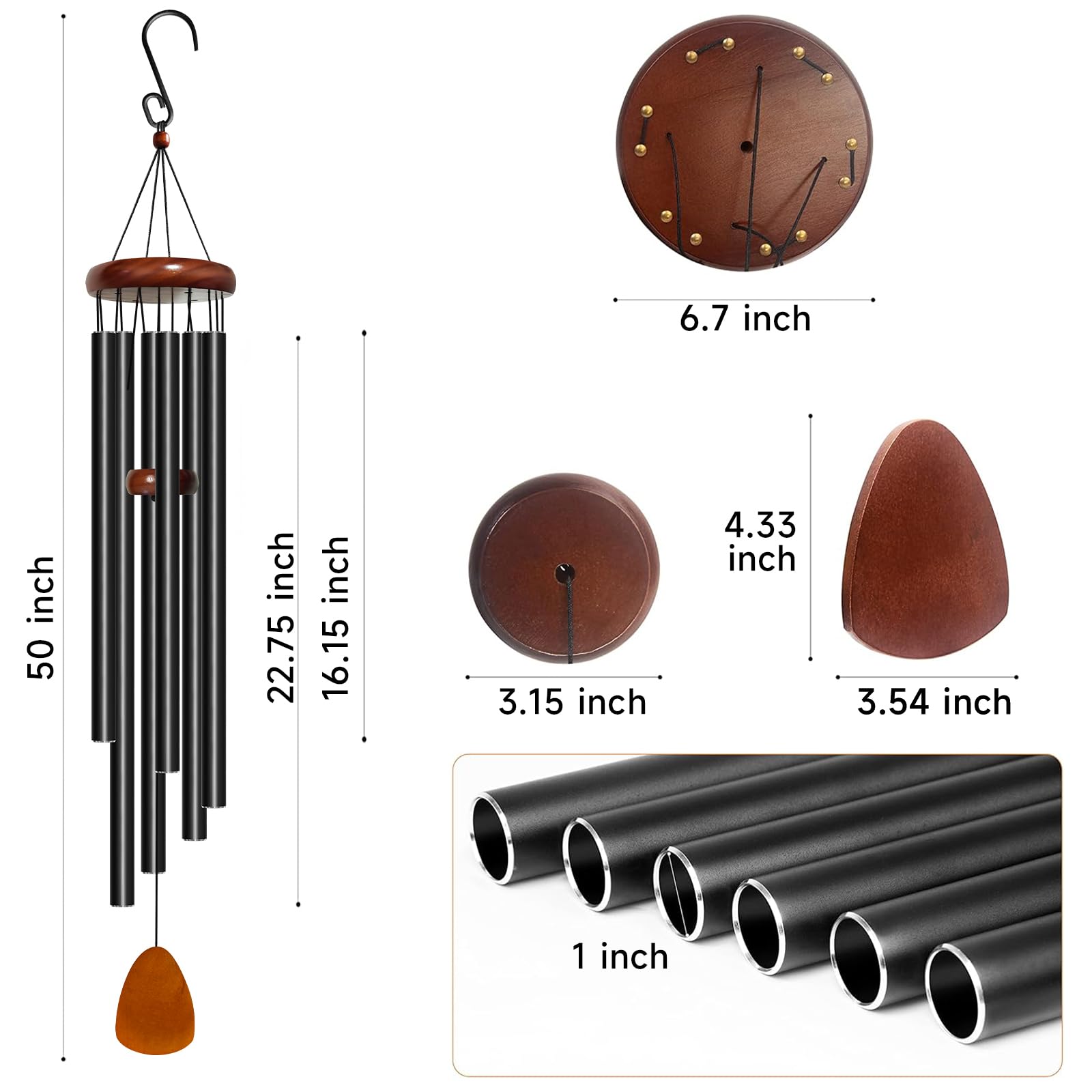 Bursvik large aluminium wind chimes withstand weather while elevating decor