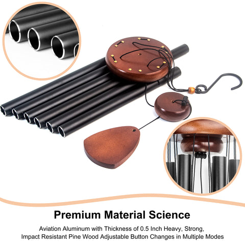 Bursvik black anodized chime adds elegant outdoor decoration.