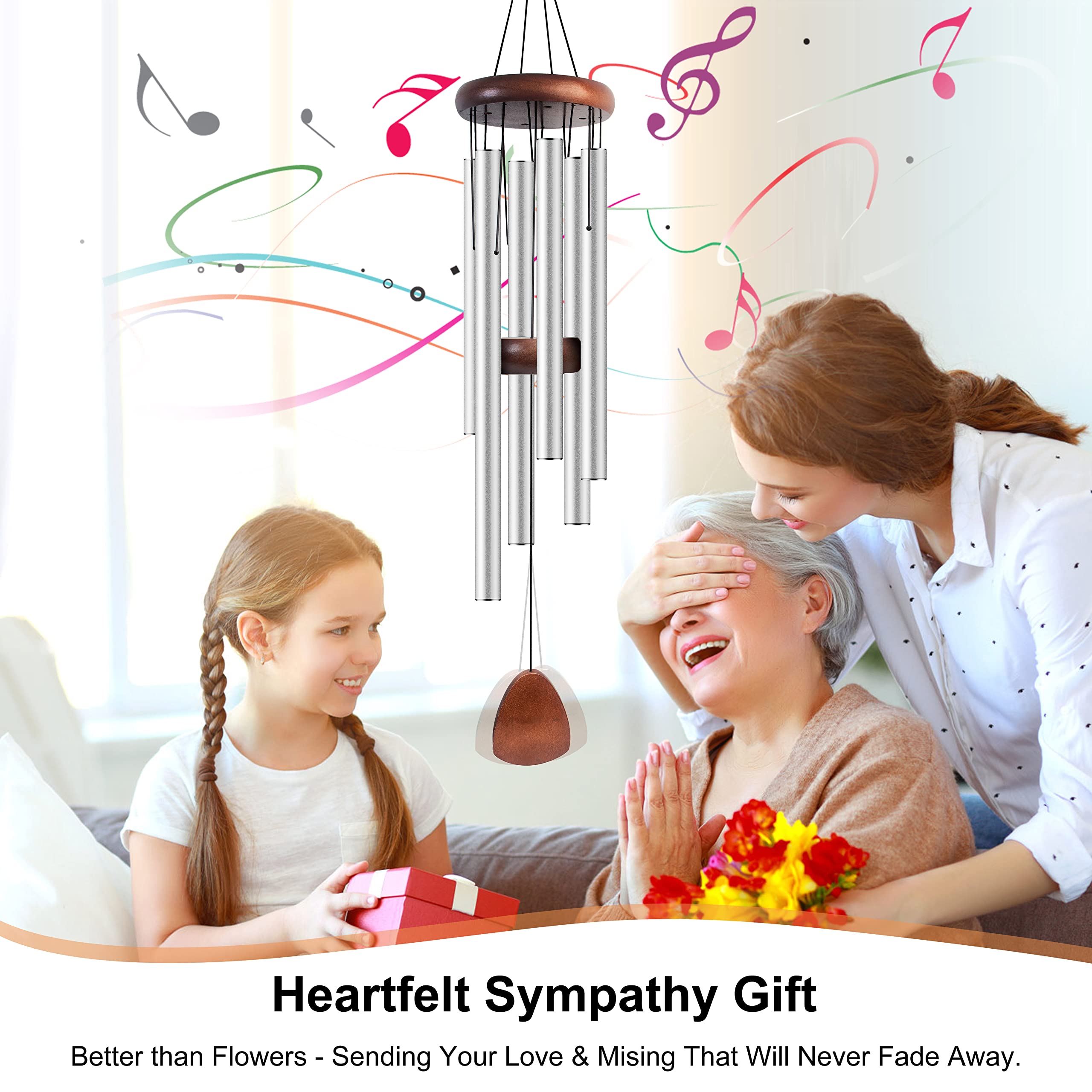 Bursvik outdoor wind chime in silver decor for garden.