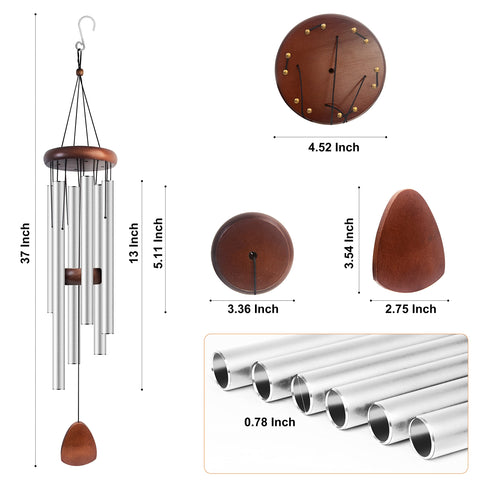 Bursvik patio wind chime six tubes delivers deep relaxing tones.