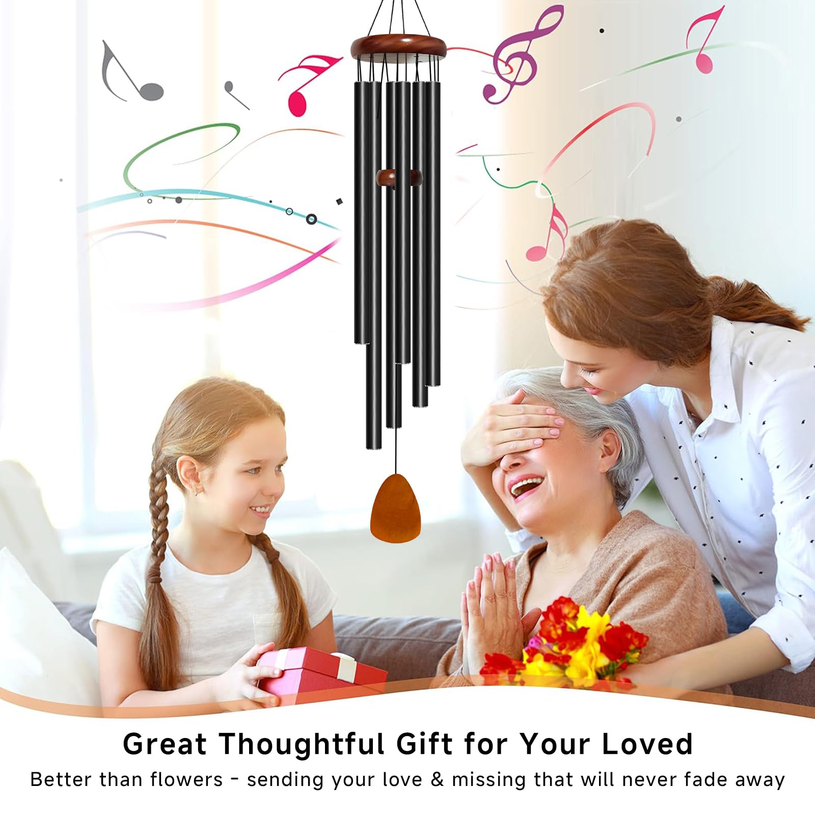 Bursvik six-tube deep-tone wind chimes deliver rich outdoor melody