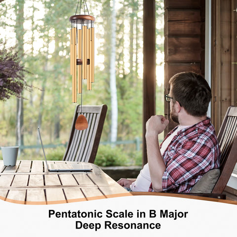 Bursvik wind chime aluminum tubes black anodized for durability.