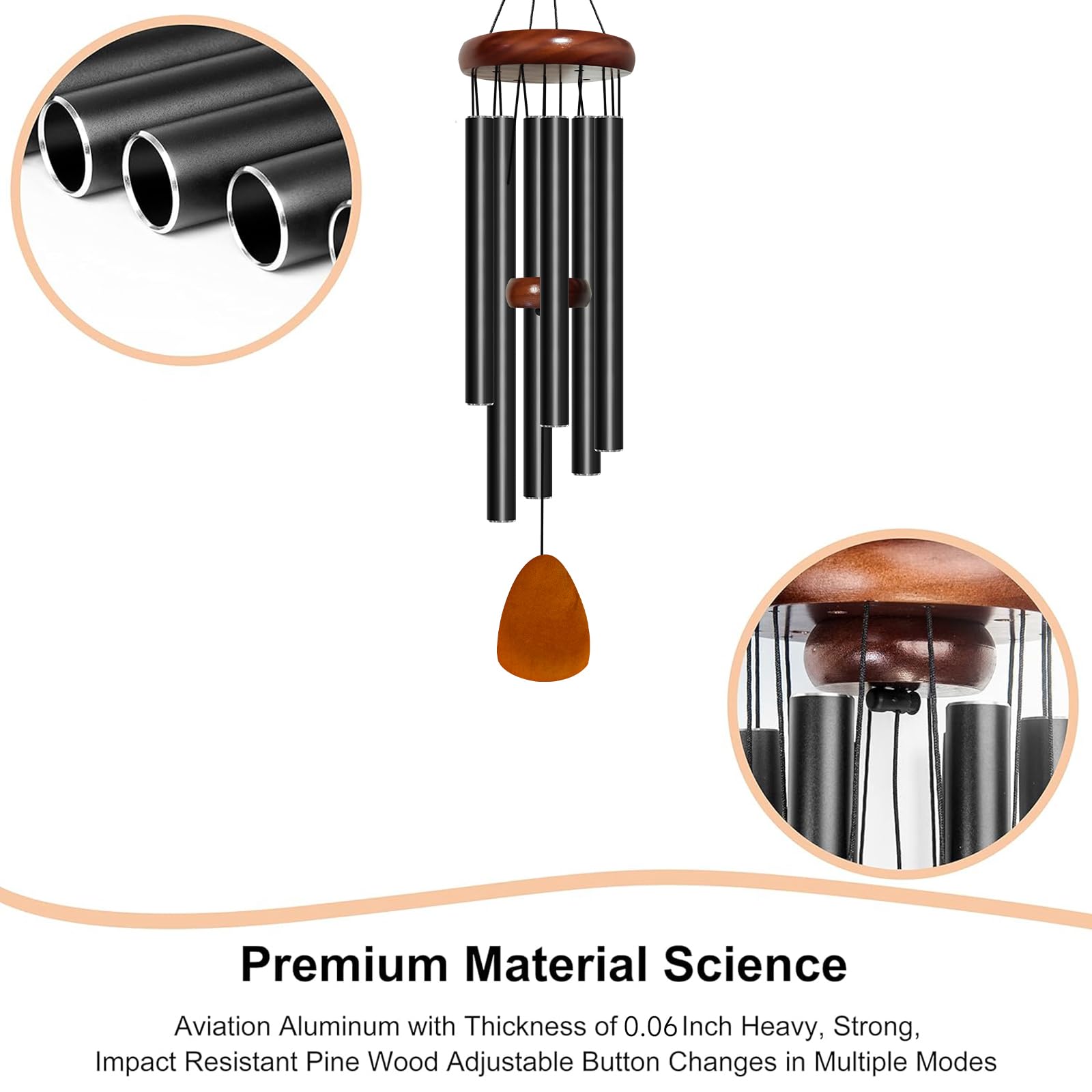 Bursvik wind chime matte finish adds elegant outdoor style