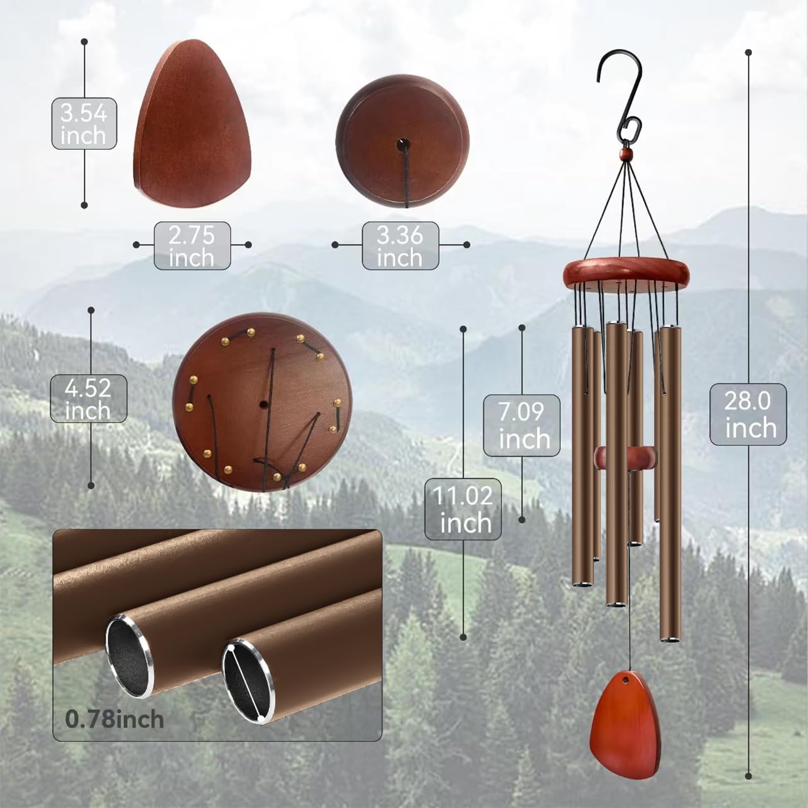 Bursvik wind chime memorial gift displayed on a shelf