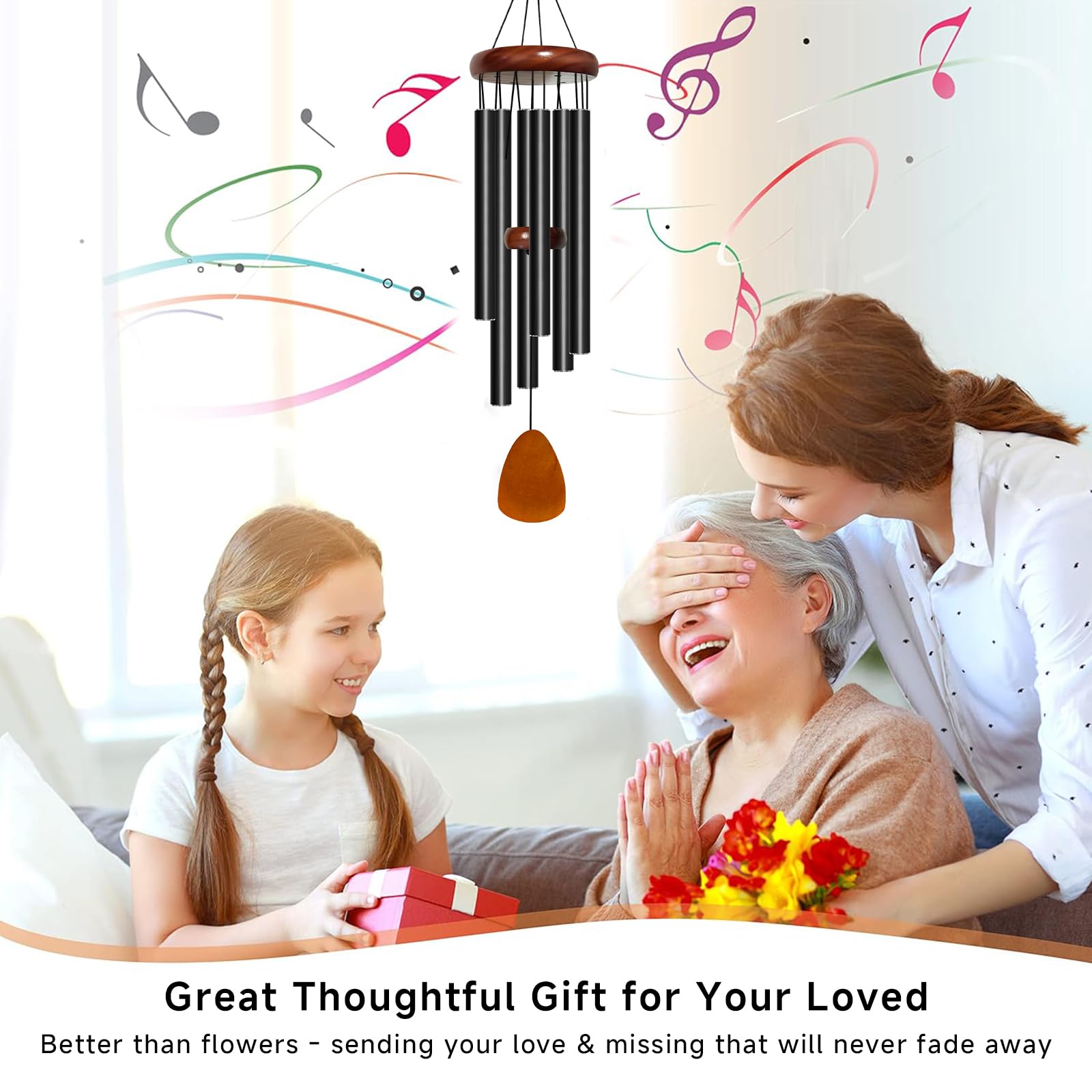 Bursvik wind chime with wooden top boosts outdoor charm and ambience