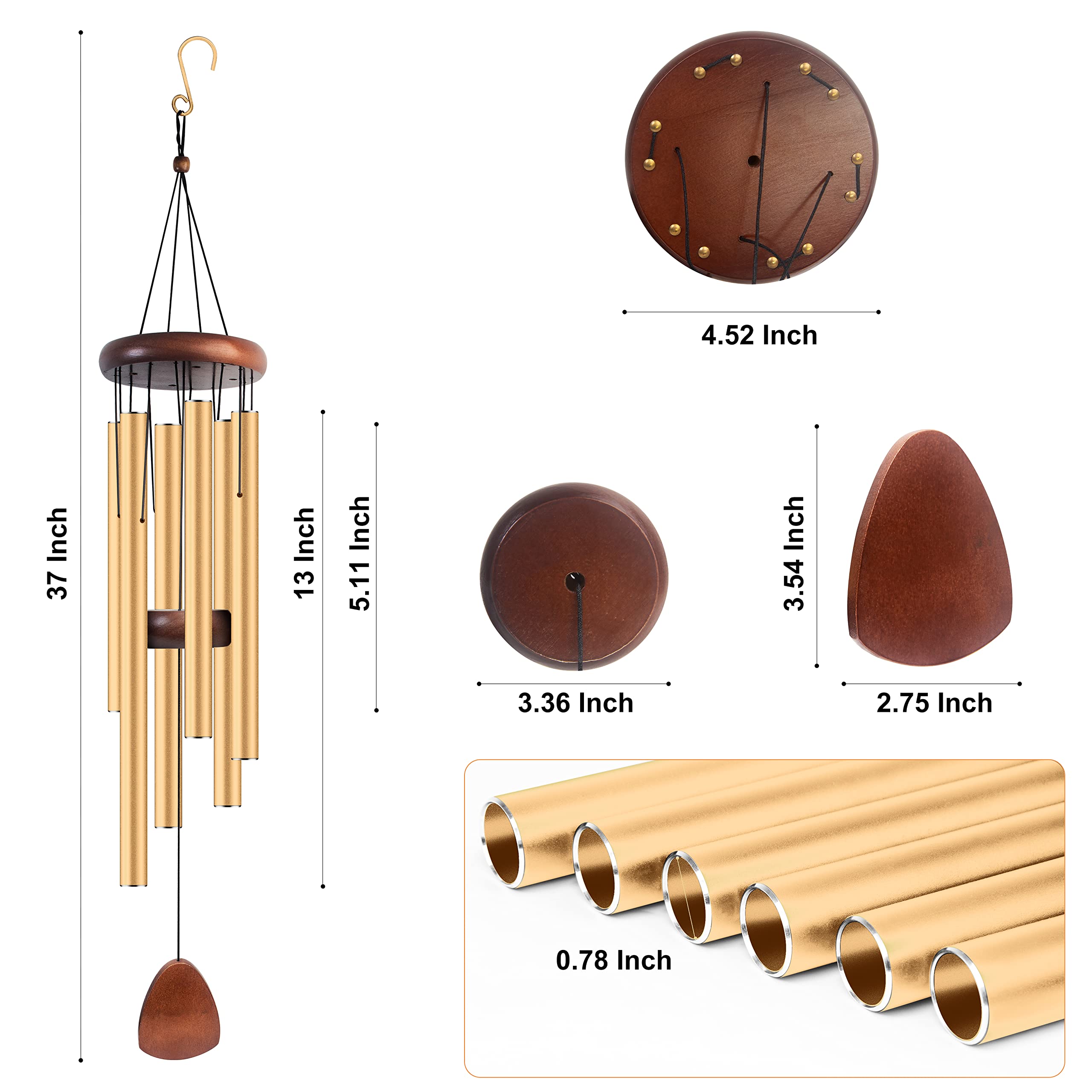 Bursvik wind chime wind catcher close-up highlights deep tones.