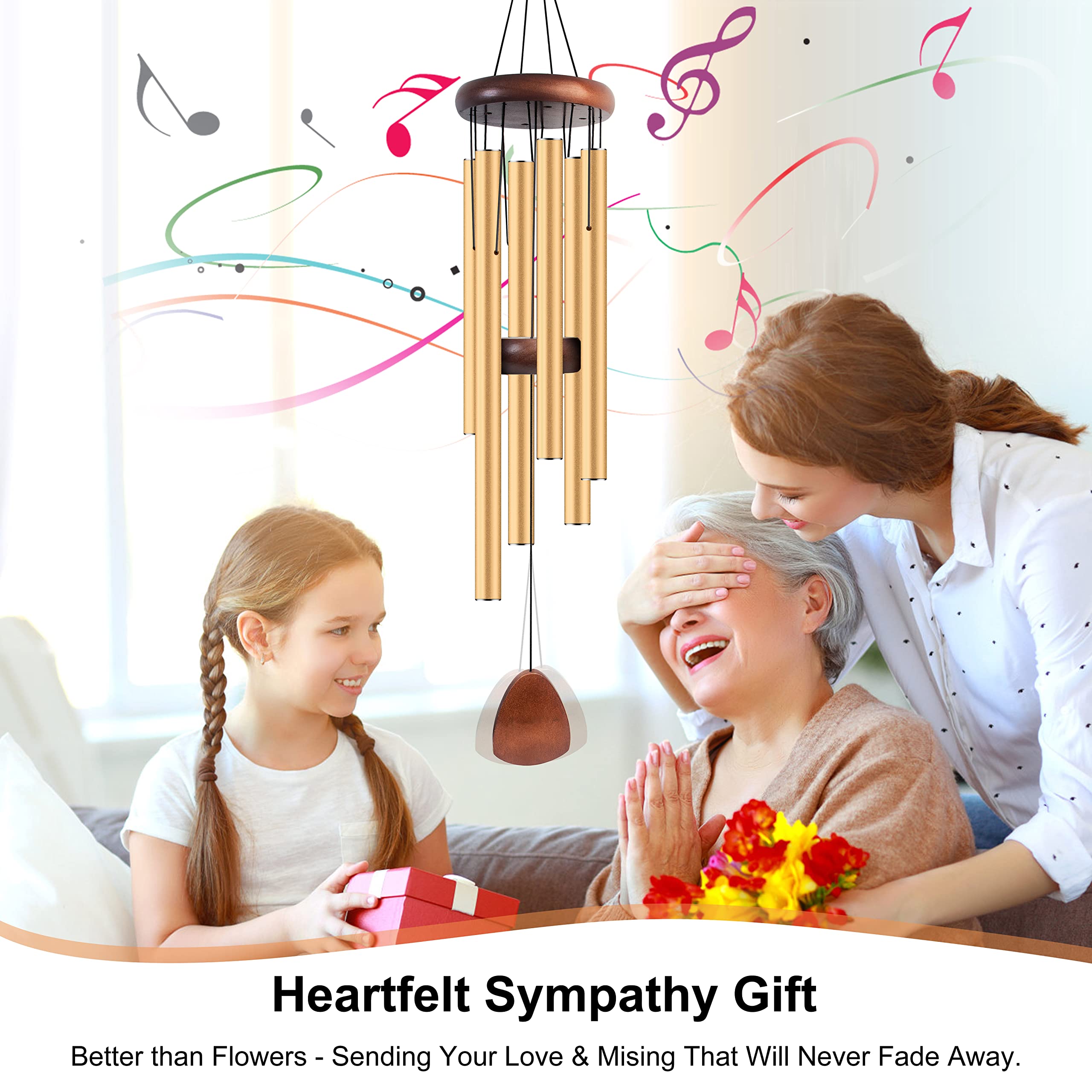 Bursvik wind chime wood striker adjustable for tuned resonance.