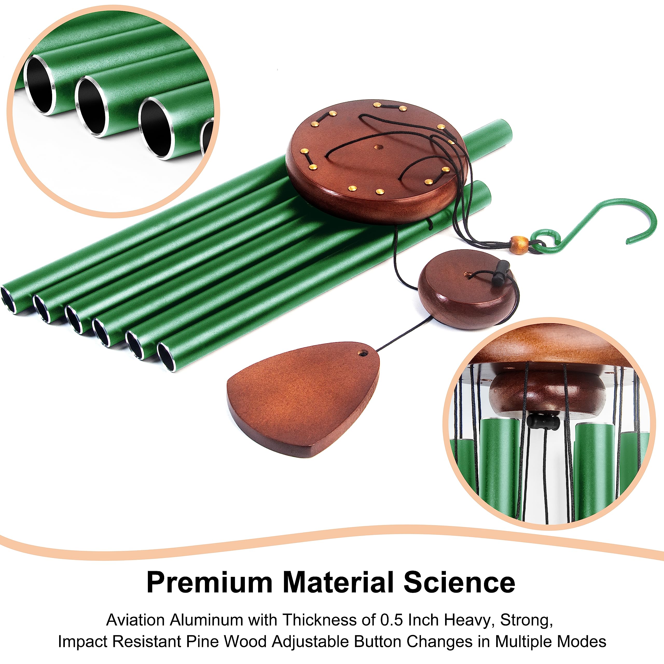 Bursvik wind chimes green anodized tubes brighten any exterior