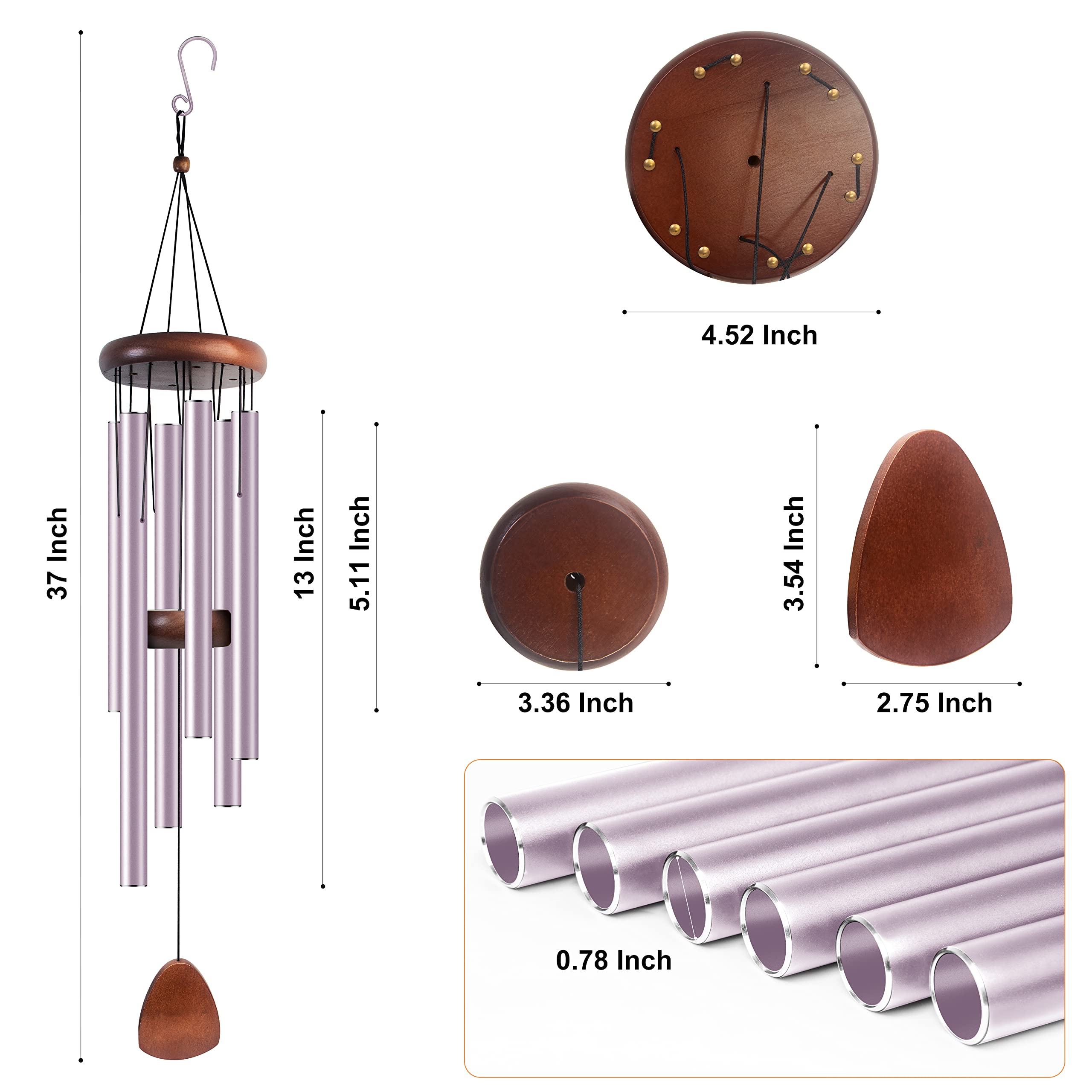 Bursvik wind chimes purple wind catcher adds visual charm and calming breeze
