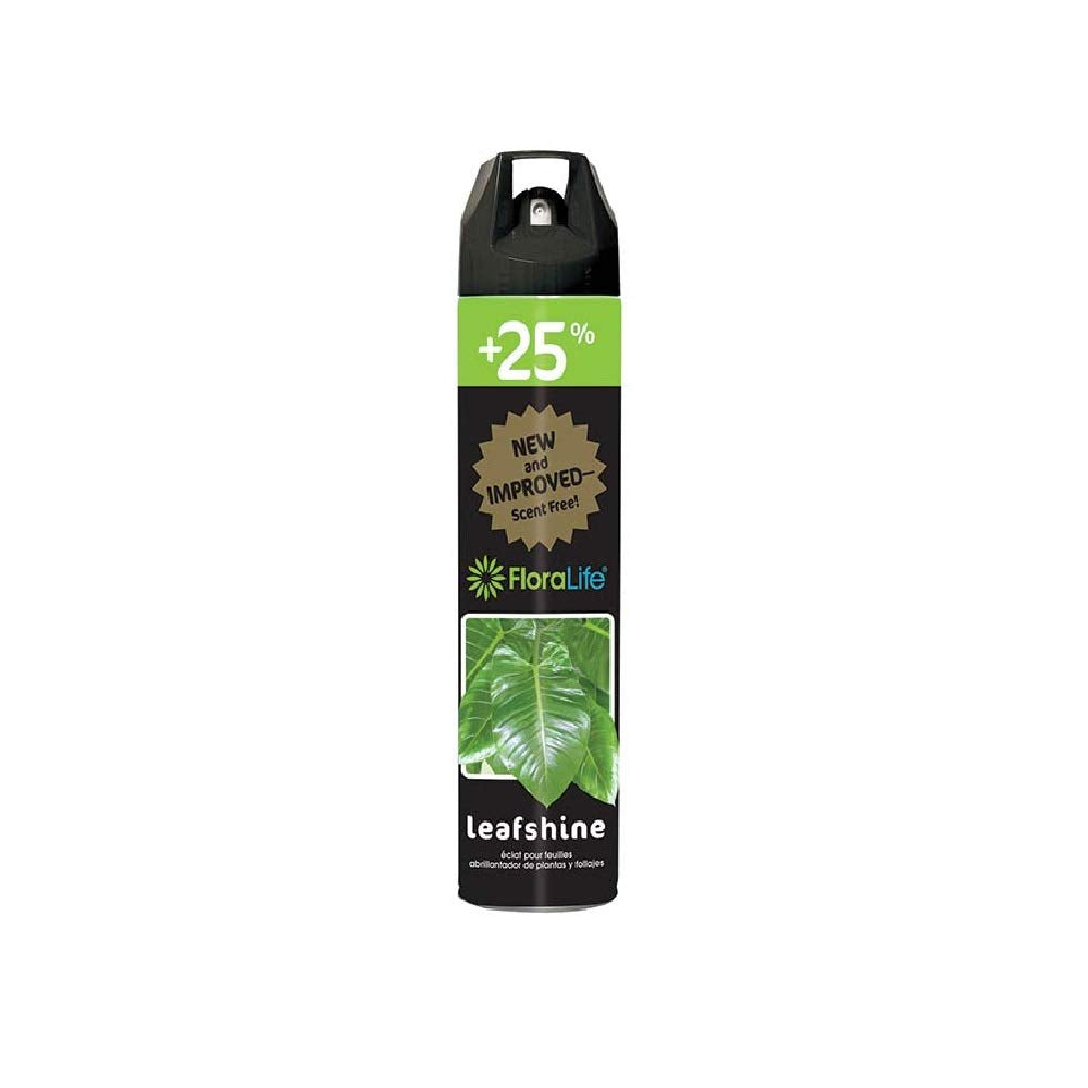 Burton Floralife Leafshine 750ml bottle front view, scent-free spray for houseplants.