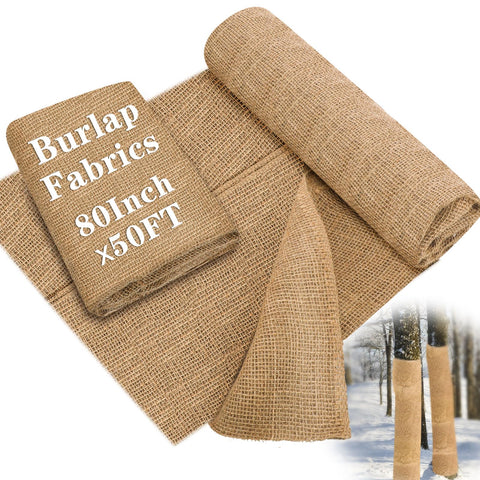 Buryeah burlap is easy to cut and wrap around plants.