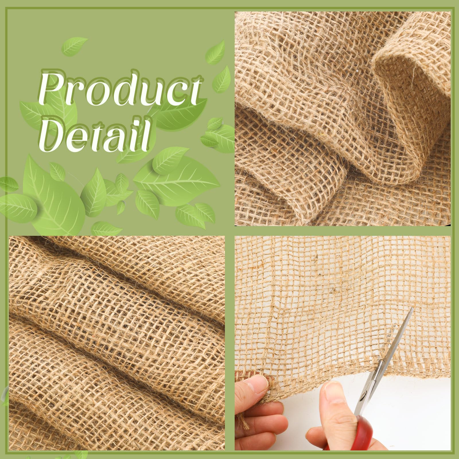 Buryeah natural jute burlap fabric suitable for crafts and rustic home decor.