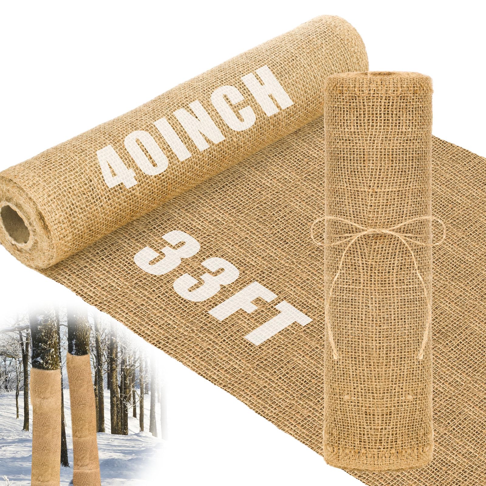 Buryeah burlap roll with natural weave for durable garden coverage