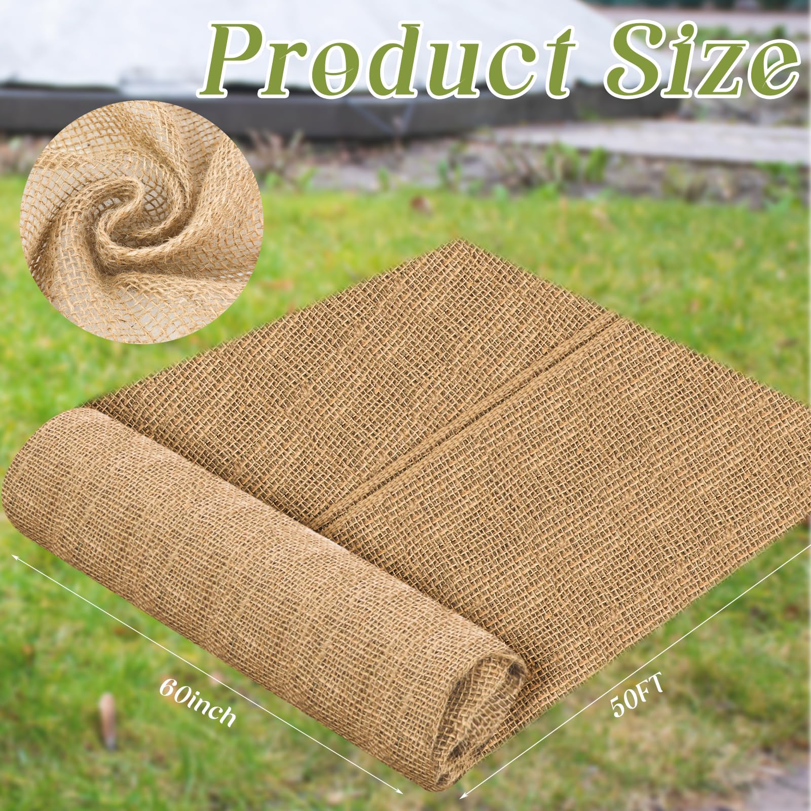 Buryeah burlap texture close-up showing breathable weave for soil aeration
