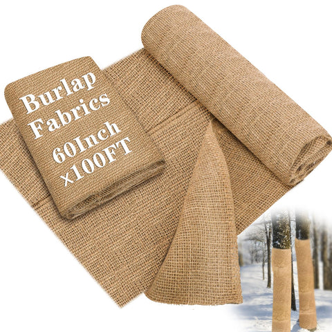 Buryeah burlap roll winter protection helps shield young shrubs.