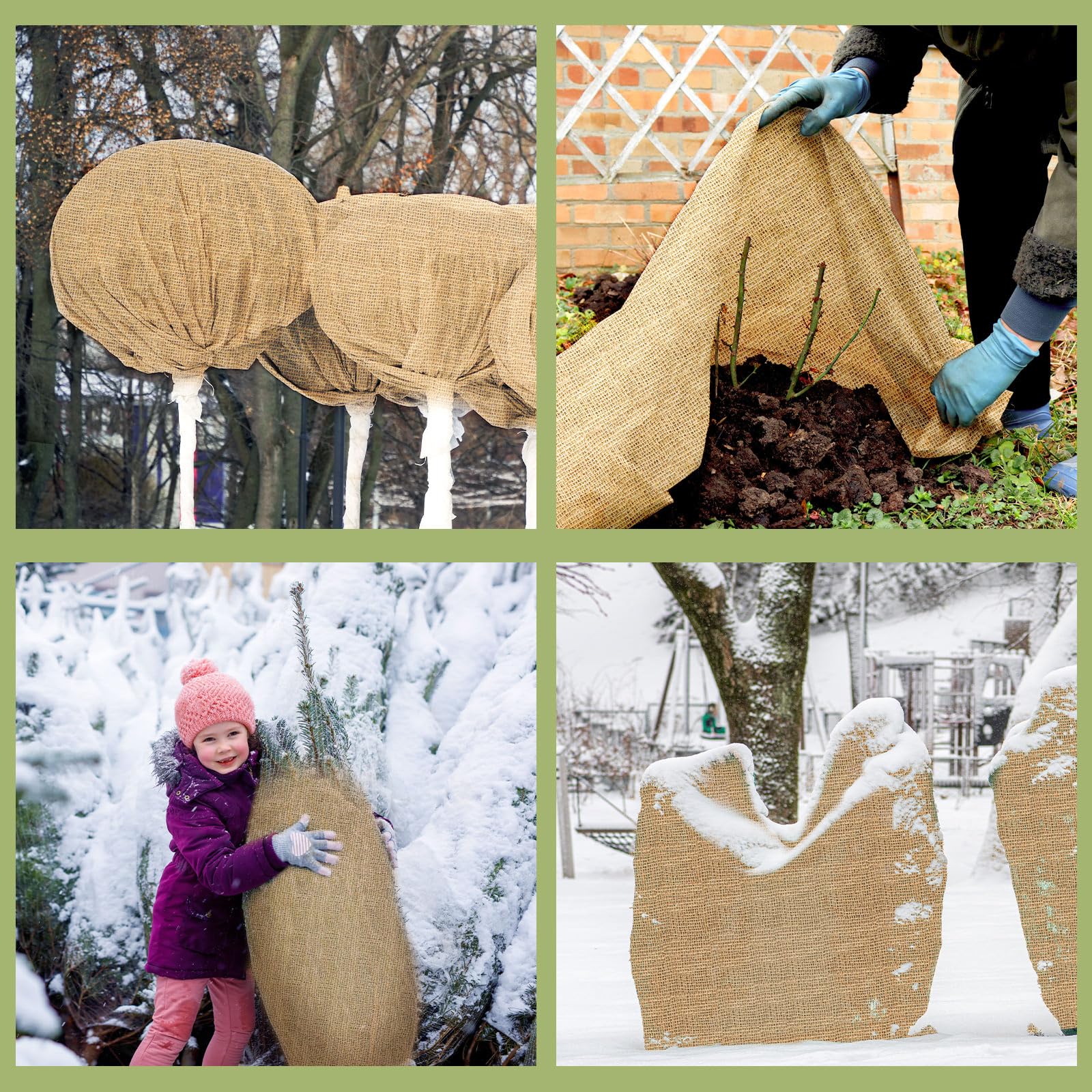 Buryeah burlap soil cover shields garden beds and reduces weed growth.