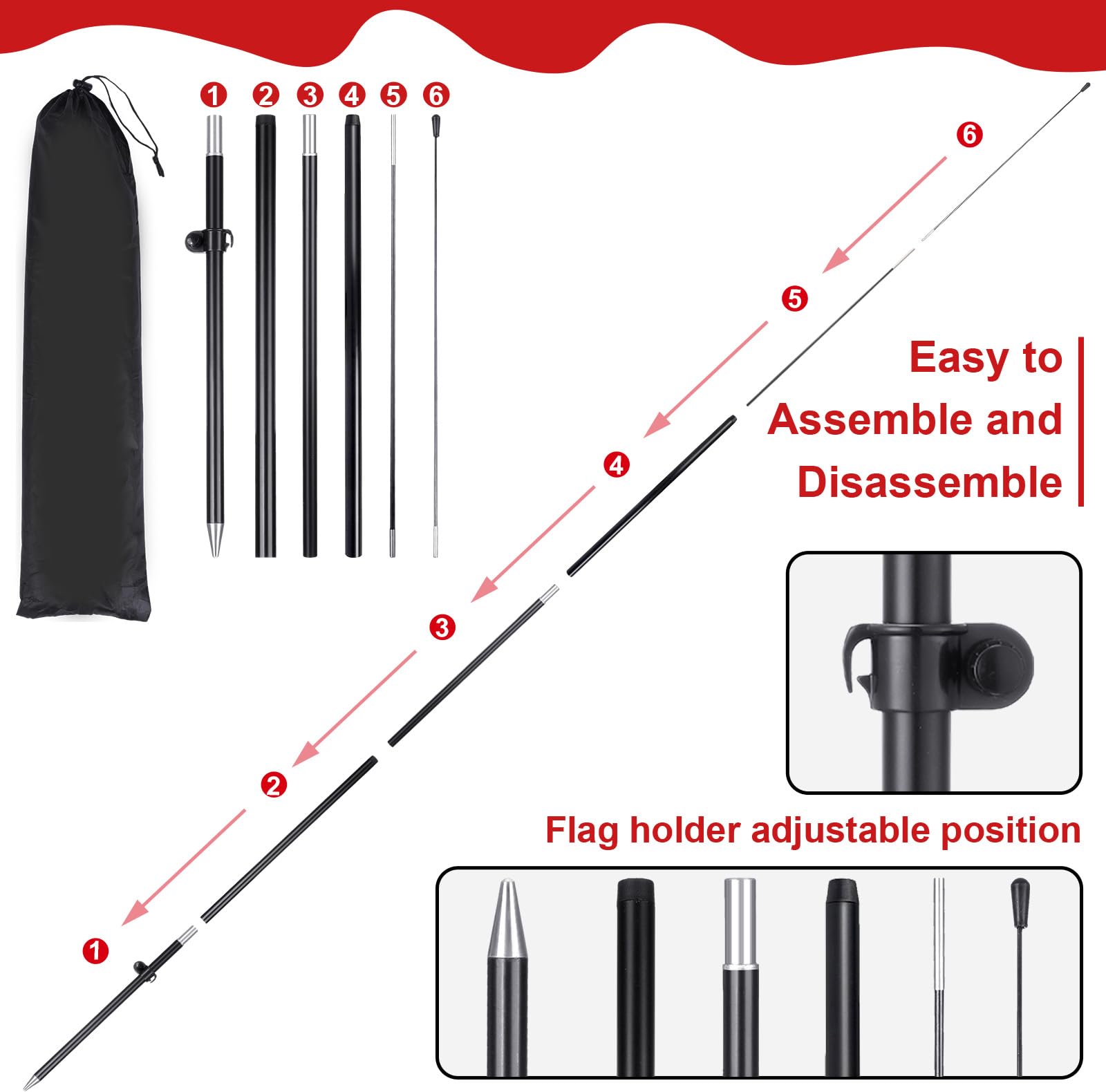 Buryeah flagpole and ground stake included for stable outdoor displays.