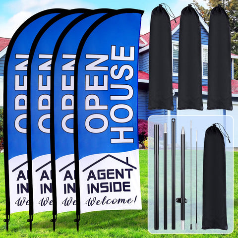 Buryeah open house flag 7x5 banner enhances outdoor visibility.