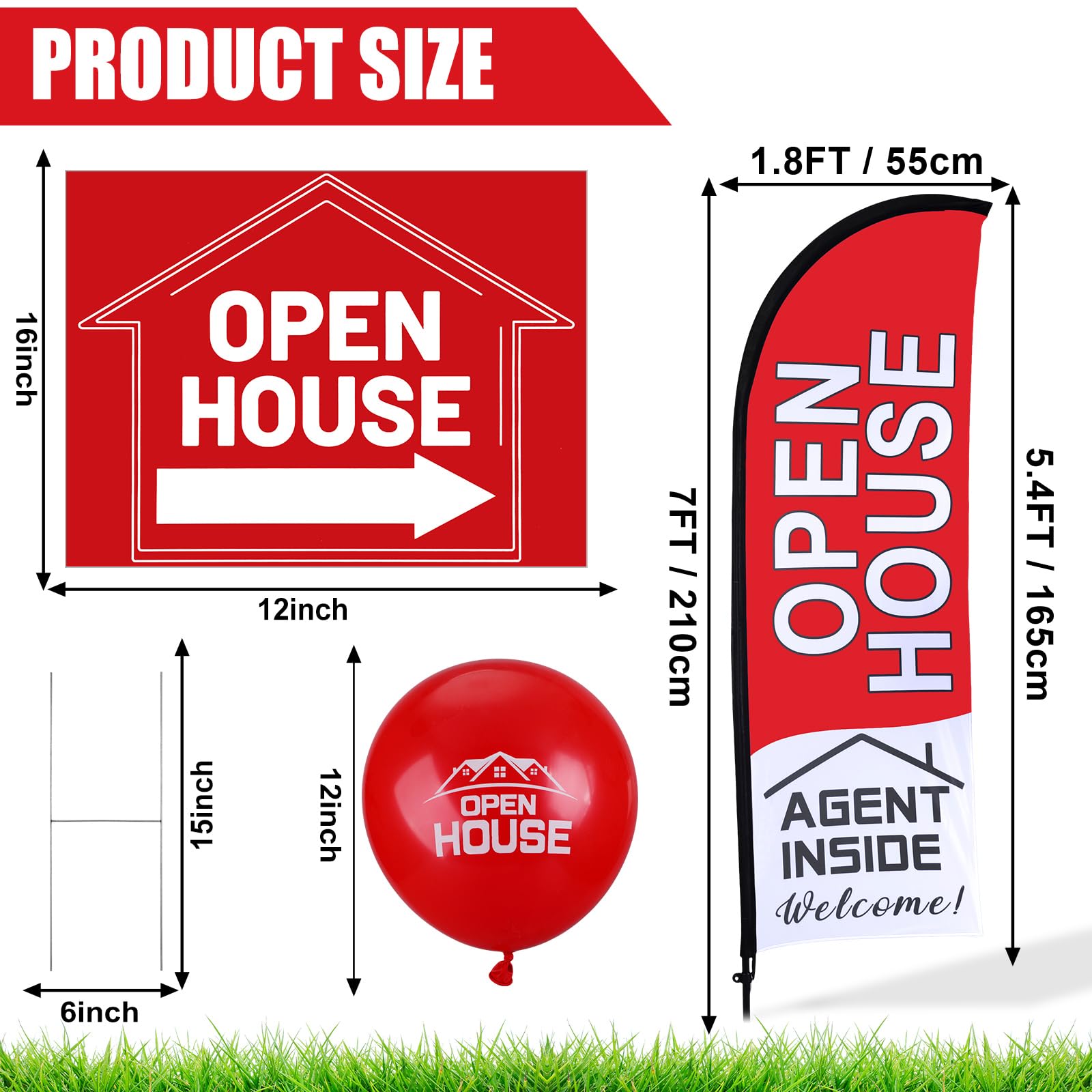 Buryeah open house signs 12x16 inch for clear direction to buyers.