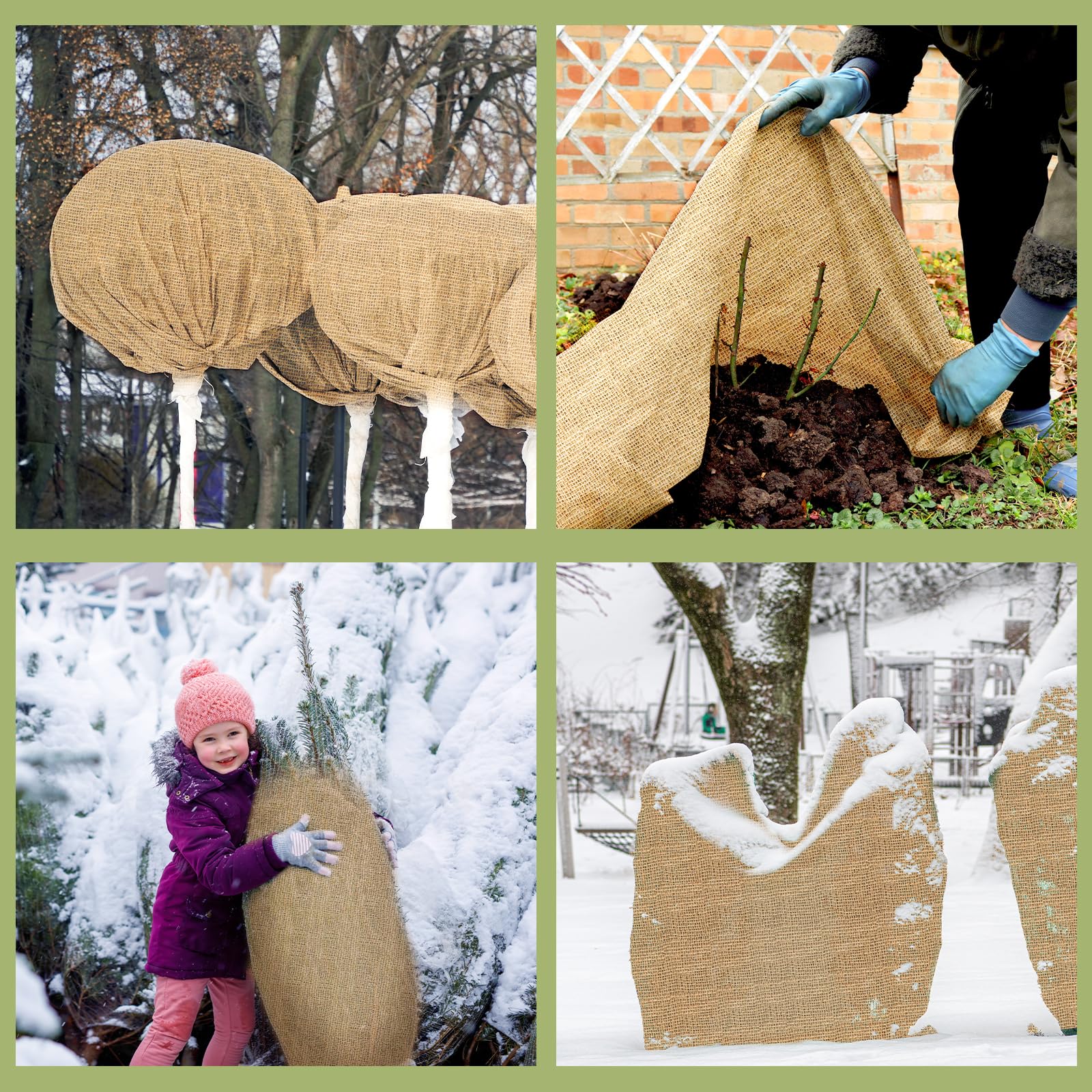 Buryeah winter tree protection burlap wraps trees with breathable cover