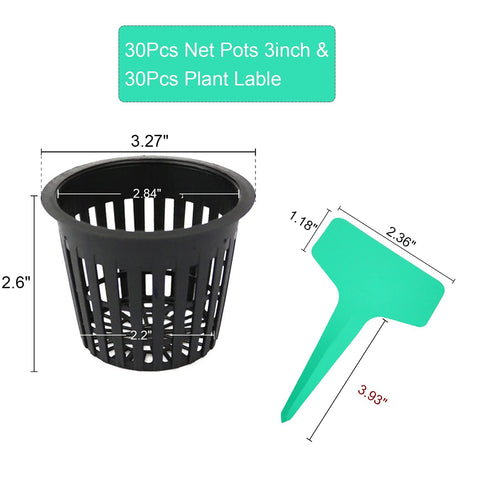 Business King 30-pack net pots with labels, ideal for nurseries.