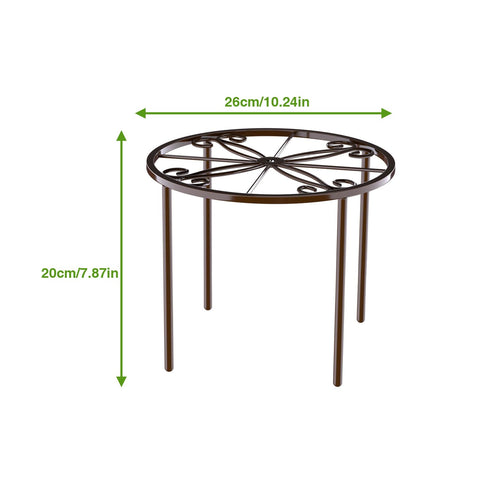 Bussdis anti-rust metal stand keeps pots secure outdoors.