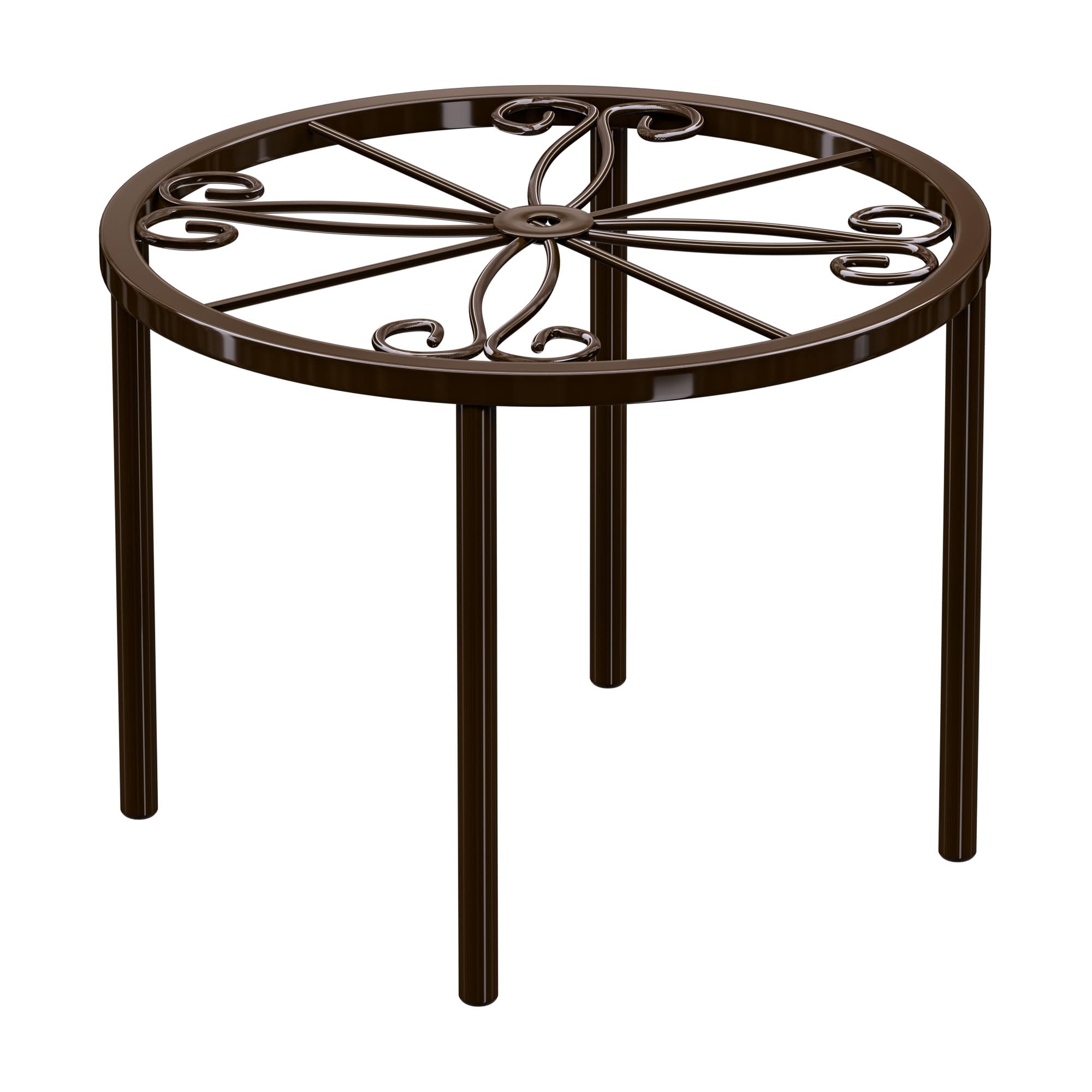 Bussdis brown round plant stand indoor decorative display.