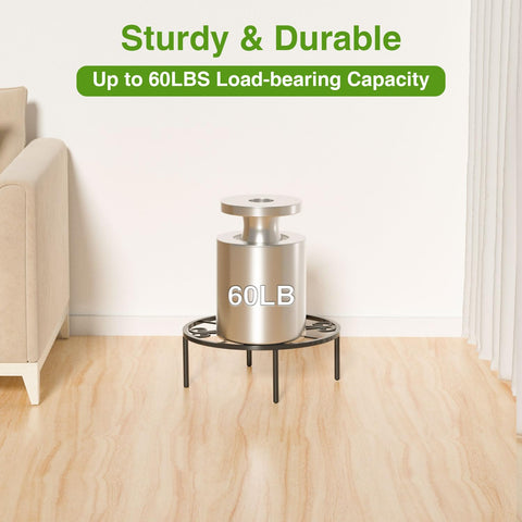 Bussdis heavy-duty stand supports up to 60 pounds for secure pot display.
