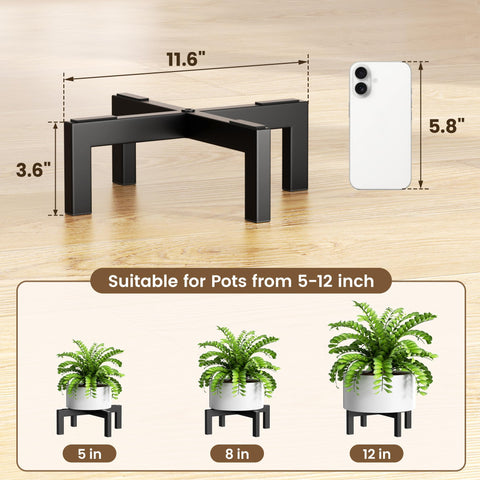 Bussdis metal black plant stand adds durable, versatile style to any space.