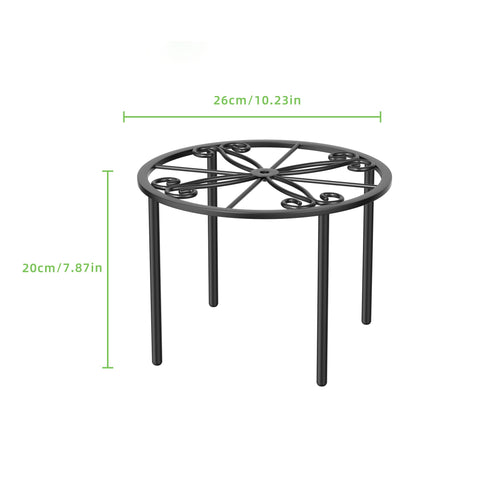 Bussdis plant stand in outdoor scene highlights rust-resistant metal.