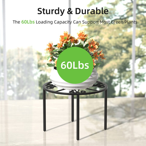 Bussdis plant stand side view highlights four-leg stability for secure placement.