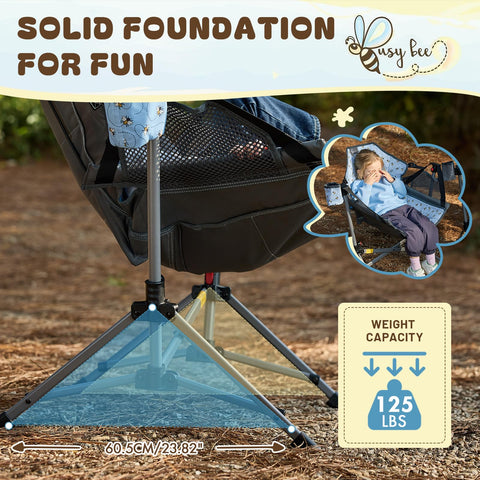 Busy Bee hammock chair anti-slip base provides stable seating.