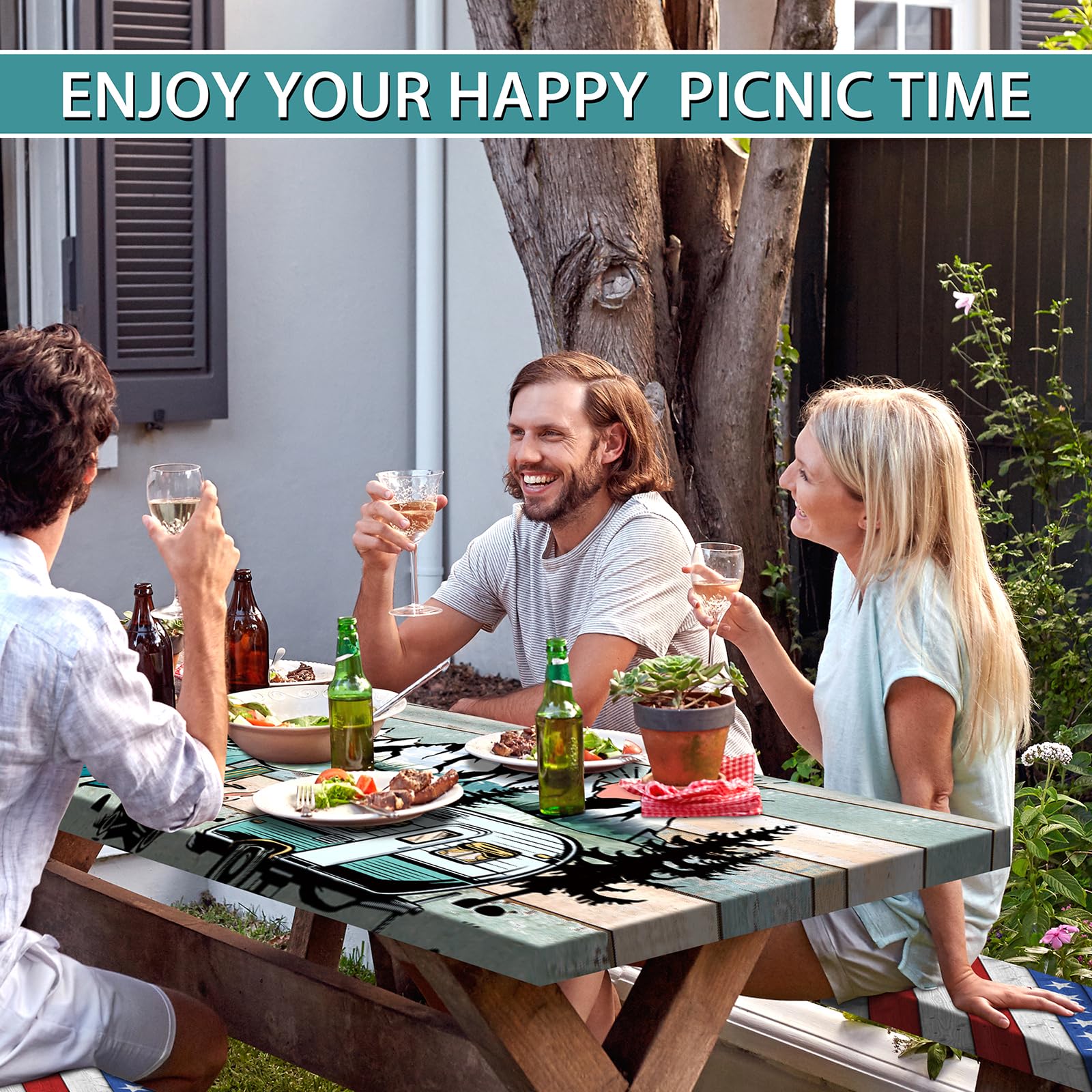 Butaluk easy-clean surface can be wiped down after outdoor gatherings.