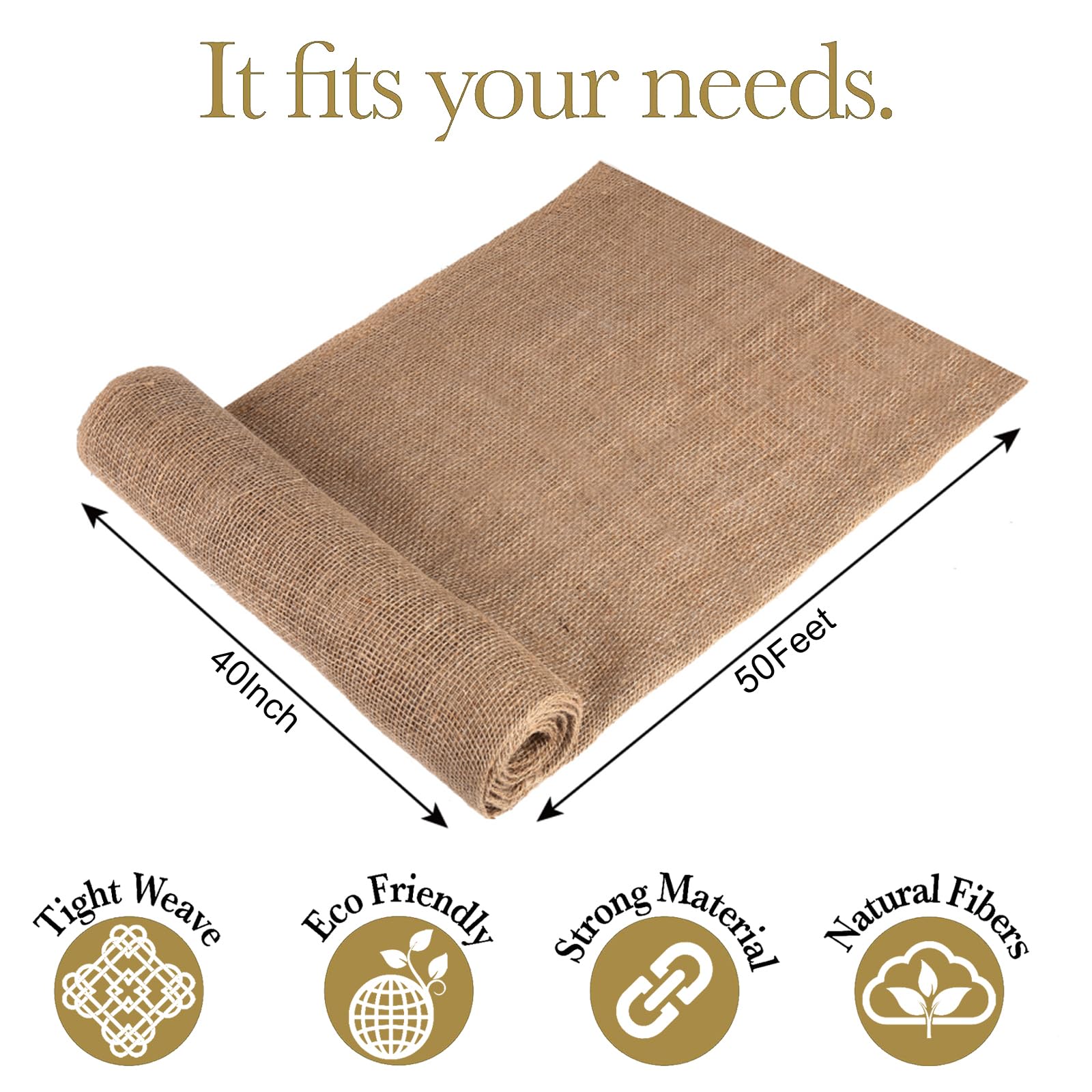 Butarfe durable burlap suitable for reusable landscaping and erosion control.