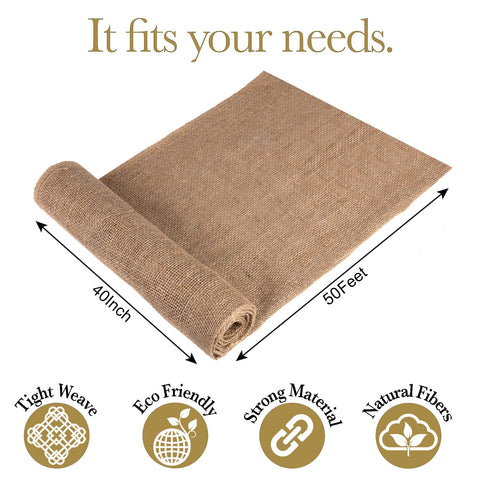 Butarfe durable burlap suitable for reusable landscaping and erosion control.
