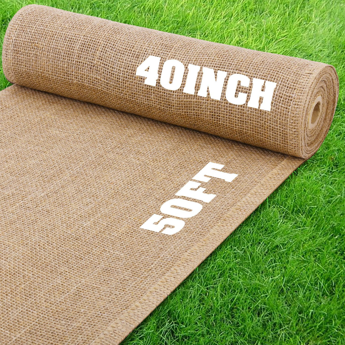 Butarfe burlap roll for garden weed suppression and breathable soil coverage.